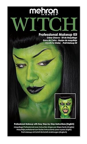 Mehron Premium Witch Makeup Kit For Halloween & Cosplay - Complete With Tools & Instructions