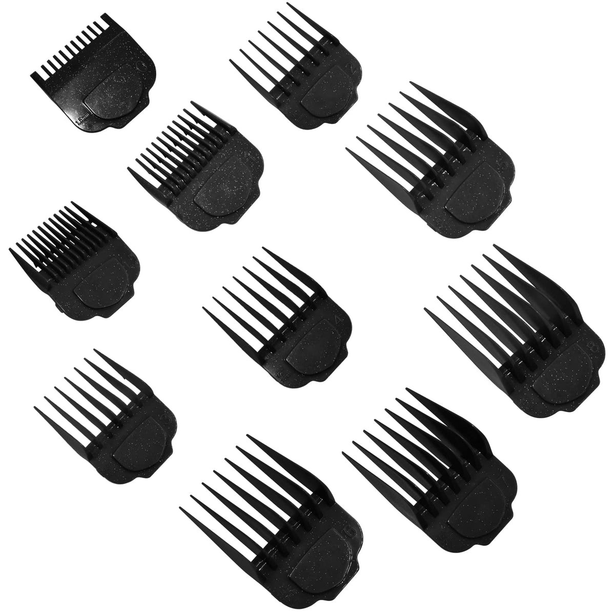 Vetmor Magnetic Clipper Guards Set - 10Pcs Compatible With Andis Master Hair Clippers, Black