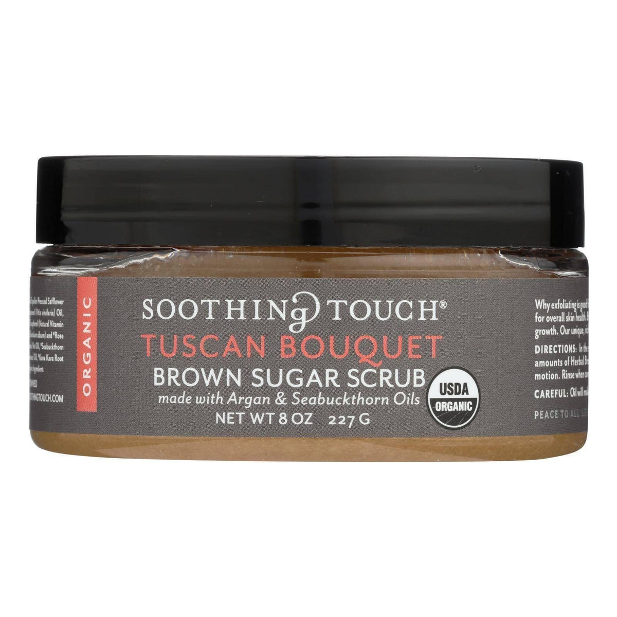 Soothing Touch Organic Herbal Brown Sugar Scrub, Tuscan Bouquet, 8 Ounce, Exfoliating Body Scrub