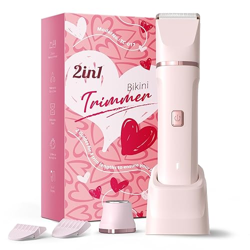 Risina Bikini Trimmer For Women - Painless Electric Razor, Ipx7 Waterproof, Usb Charge, Pink