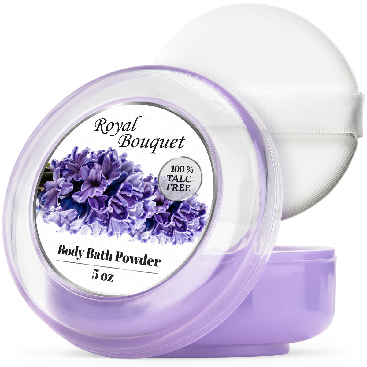 R-Neu Talc-Free Body Powder For Women, Elegant Royal Bouquet, 5Oz, Extra Large With Puff