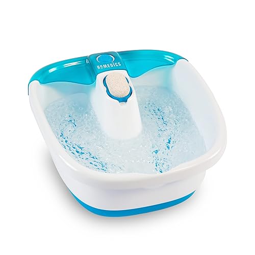 Homedics Bubble Mate Foot Spa With Bubbles, Massage Nodes & Pumice Stone - White/Turquoise