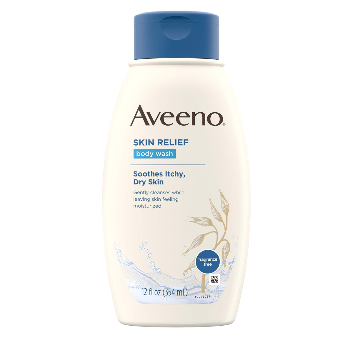 Aveeno Skin Relief Body Wash, Fragrance-Free, Oat Formula For Dry Itchy Skin, 12 Fl. Oz (2-Pack