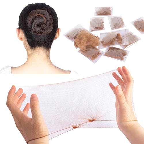 WeKen Light Brown Hair Nets, 10 Pcs Invisible Elastic for Bun, Ballet, Kitchen, 20&quot; Pack