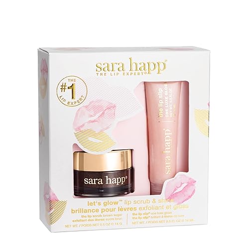 Sara Happ Lip Scrub & Shine Kit - Brown Sugar Exfoliating Lip Scrub + Luxe Gloss, 0.5 Oz