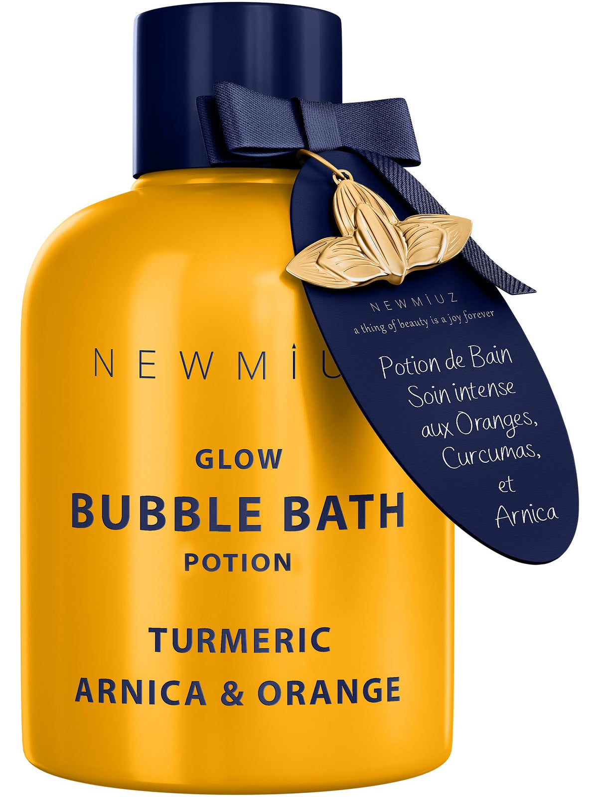 New Miuz Turmeric Orange Bubble Bath - Moisturizing Foam For Stress Relief & Skin Healing, 4.23 Fl Oz