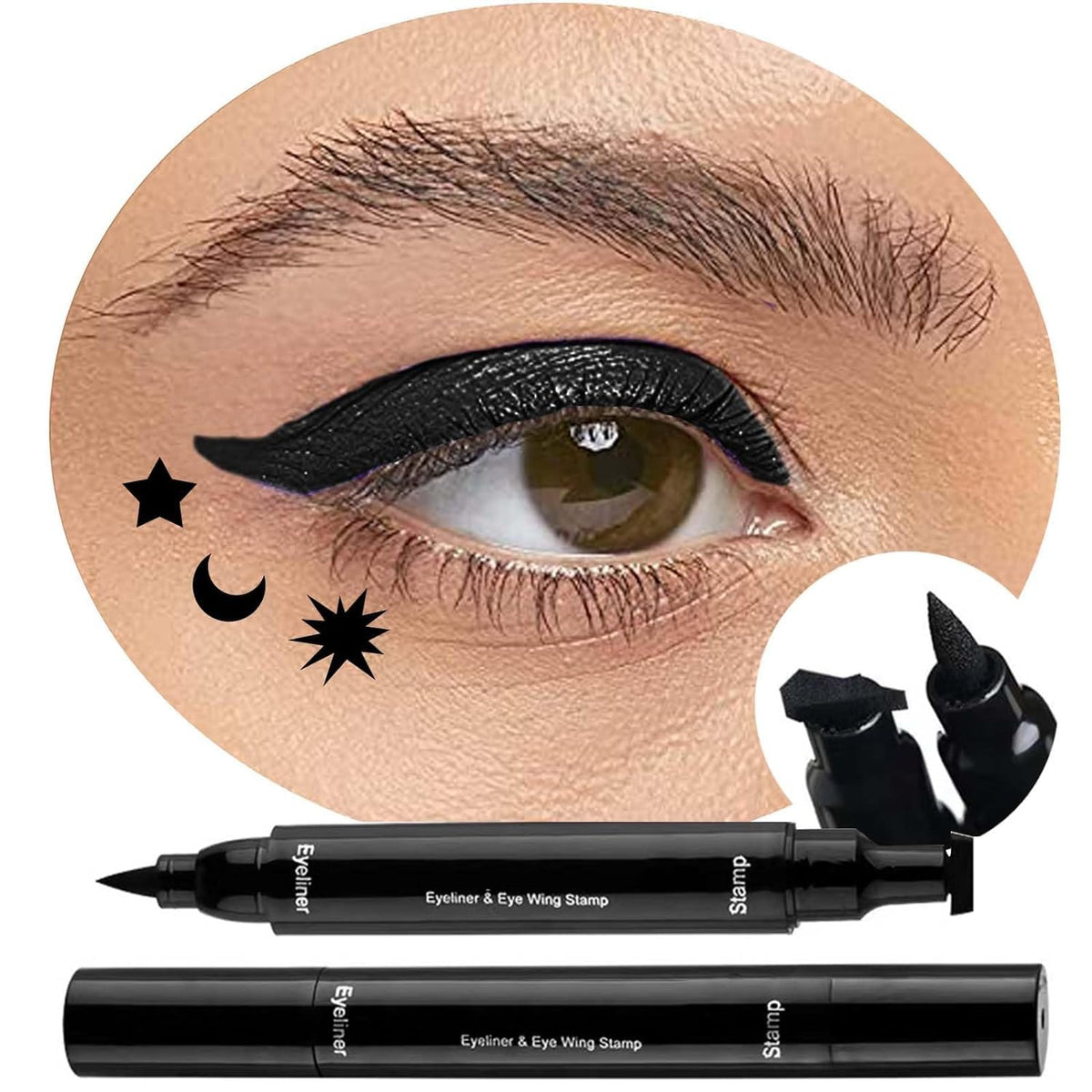 Metfdlaig Black Liquid Eyeliner Pencil - Waterproof, Smudge-Proof, Ultra-Fine Brush, 24H Wear