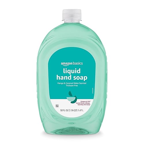 Amazon Basics Liquid Hand Soap Refill, Mango & Coconut Water, 50 Fl Oz, Triclosan-Free