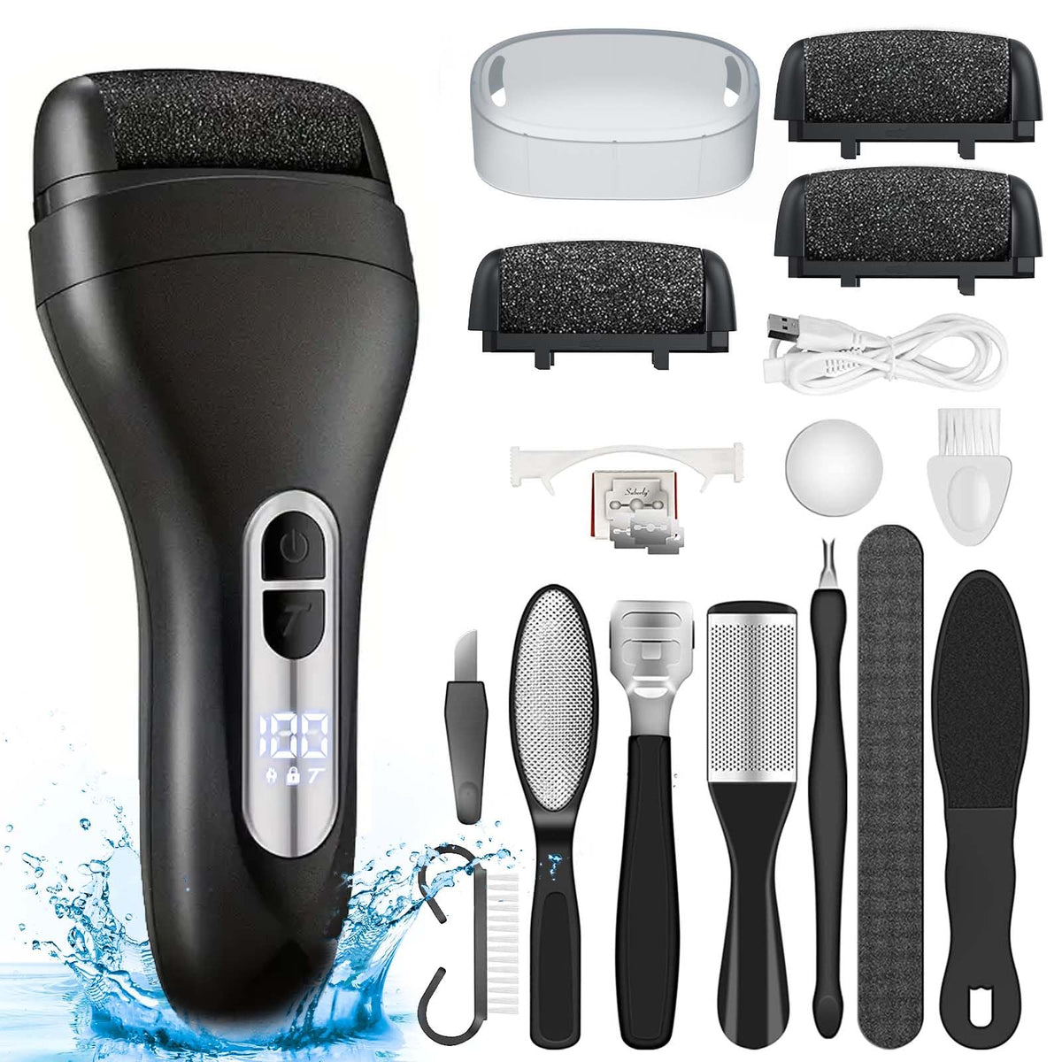 Hoxida Electric Callus Remover - Rechargeable Waterproof Foot File With Larger Grinding Head