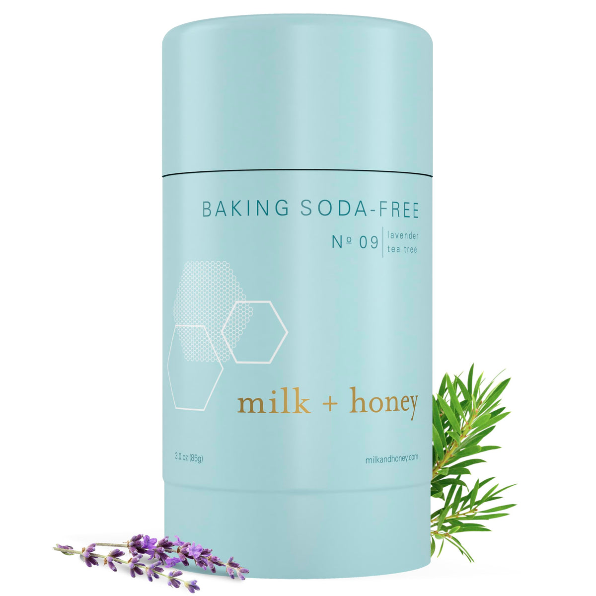 milk + honey Baking Soda Free Deodorant No. 09, Aluminum Free, Lavender Tea Tree, 2.6 Oz