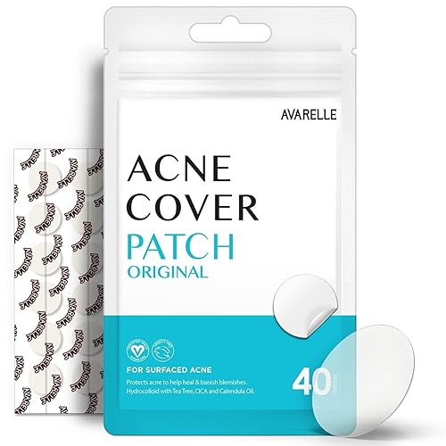 Avarelle Acne Cover Patches - Hydrocolloid Zit Patches With Tea Tree Oil, 40 Count, Vegan, Cruel