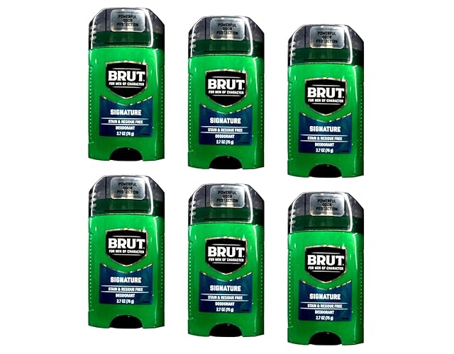 Brut Deodorant Classic Scent 2.25Oz Oval Solid - 6 Pack Dark Green