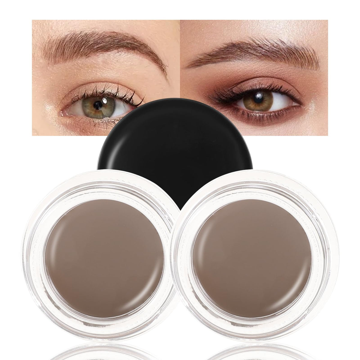 Boobeen Waterproof Eyebrow Pomade Cream - 2 Pcs High Pigment Gel For Natural Makeup, Taupe