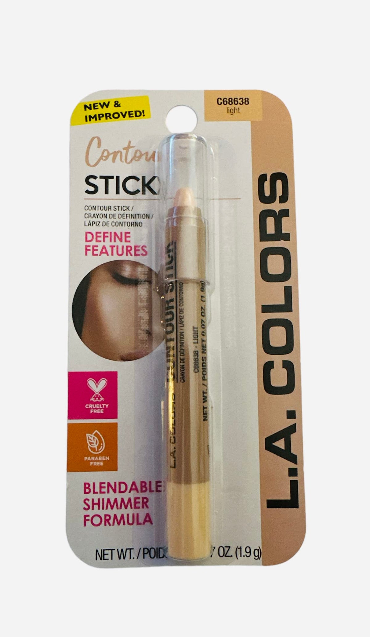 L.A. Colors Contour Stick - Light, 1 Count, Perfect For Highlighting & Shaping