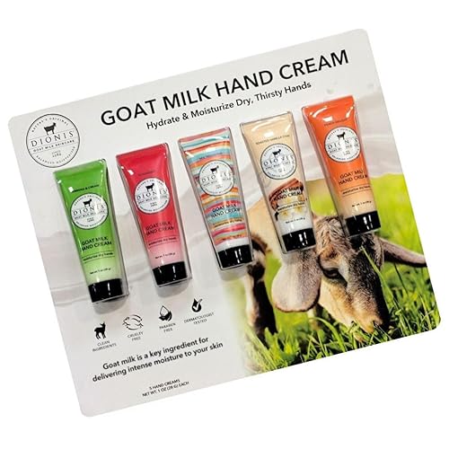 Dionis Goat Milk Hand Creams - 5 Pack (Coconut, Peppermint, Sea, Sugarberry, Vanilla Bean)