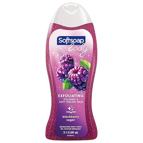 Softsoap Blackberry Sugar Scrub Exfoliating Body Wash - 20 Fl Oz, Gentle Cleanser