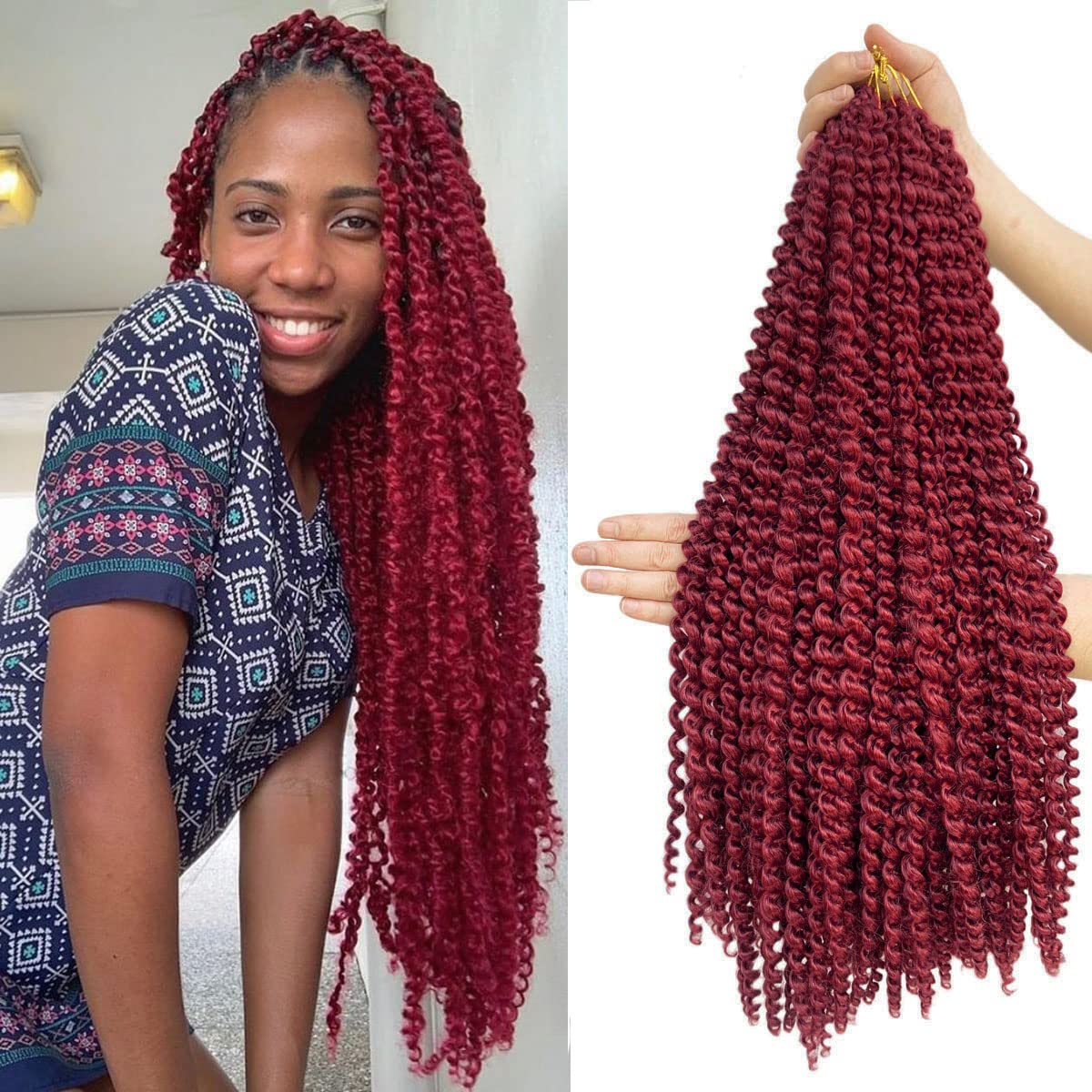 Desire4Hair Passion Twist 30&quot; Bug Color Crochet Hair - 7 Packs Synthetic Braids For Black Women