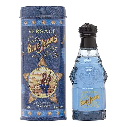 Versace Blue Jeans Eau de Toilette Spray for Men, 2.5 oz - Fresh, Stylish Fragrance, Perfect for Daily Wear