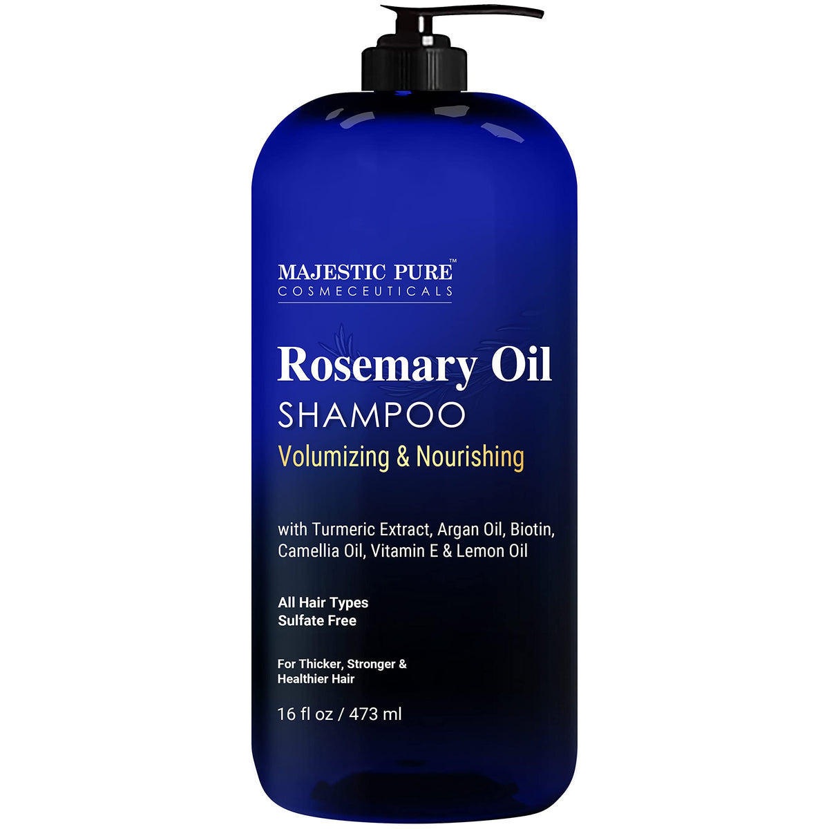 Majestic Pure Rosemary Oil Shampoo For Hair Growth - Volumizing, Nourishing, Sulfate Free - 16 Fl Oz