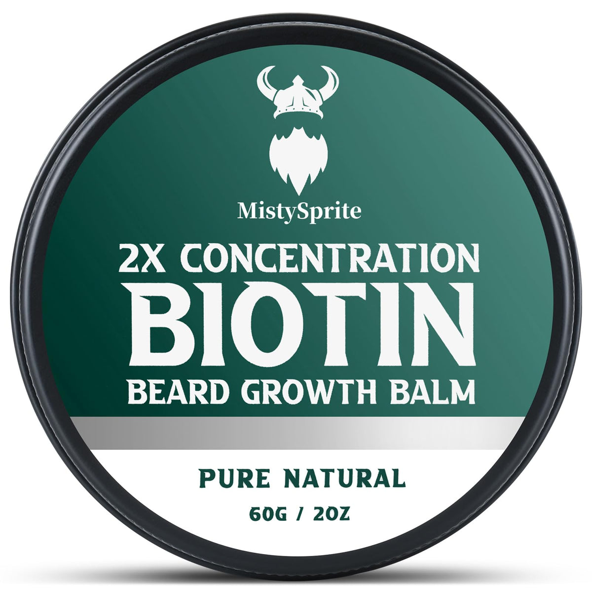 Mistysprite 2X Biotin Beard Balm & Wax - Cedarwood, 2Oz Natural Castor Oil, Hydrates & Thick