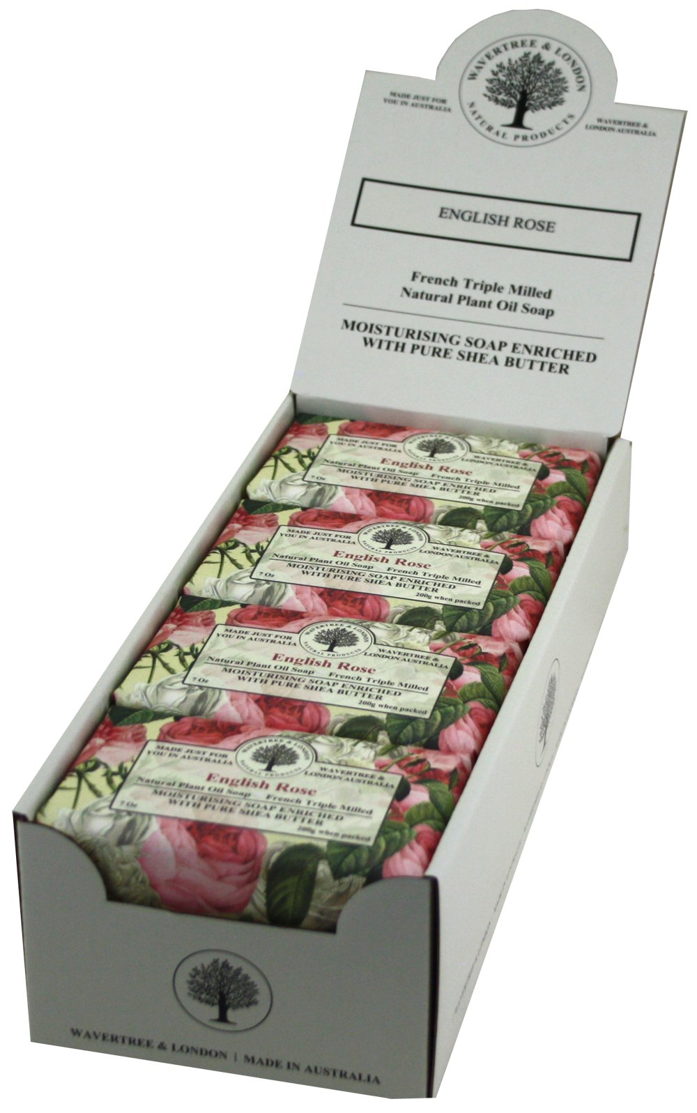 Wavertree & London English Rose Scented Soap Bars, 8X7Oz Moisturizing Triple Milled, Shea Butter