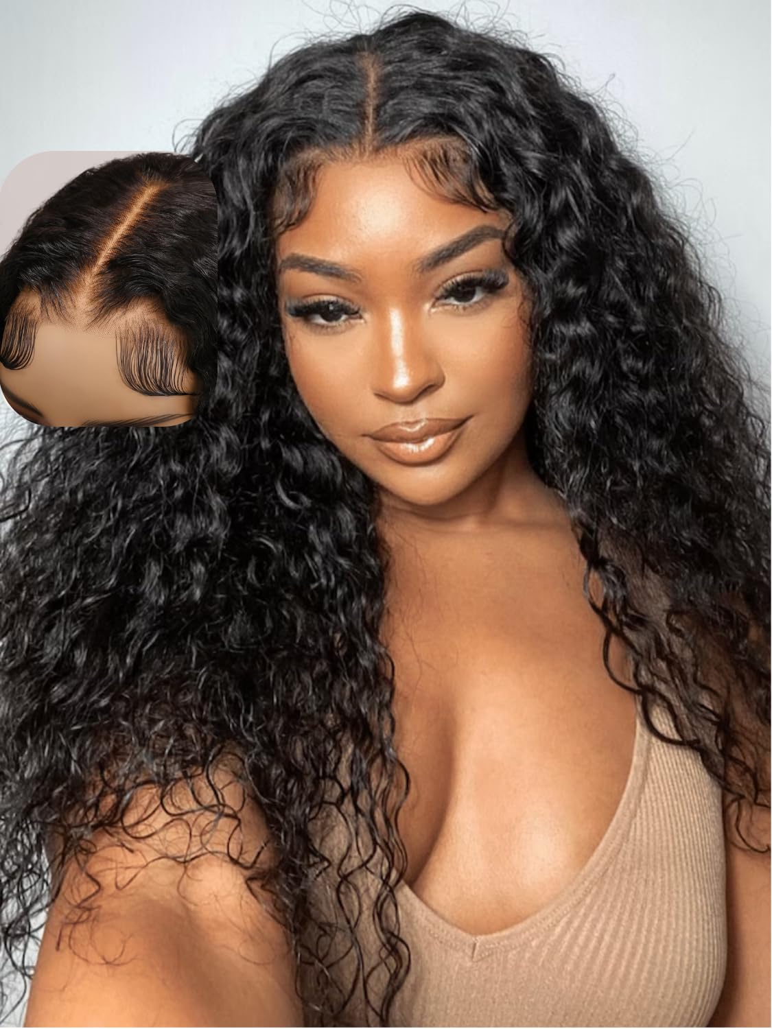 Unice 18&quot; Bye Bye Knots Glueless Water Wave Wig, Human Hair, Pre Plucked With Baby Hair, 150%