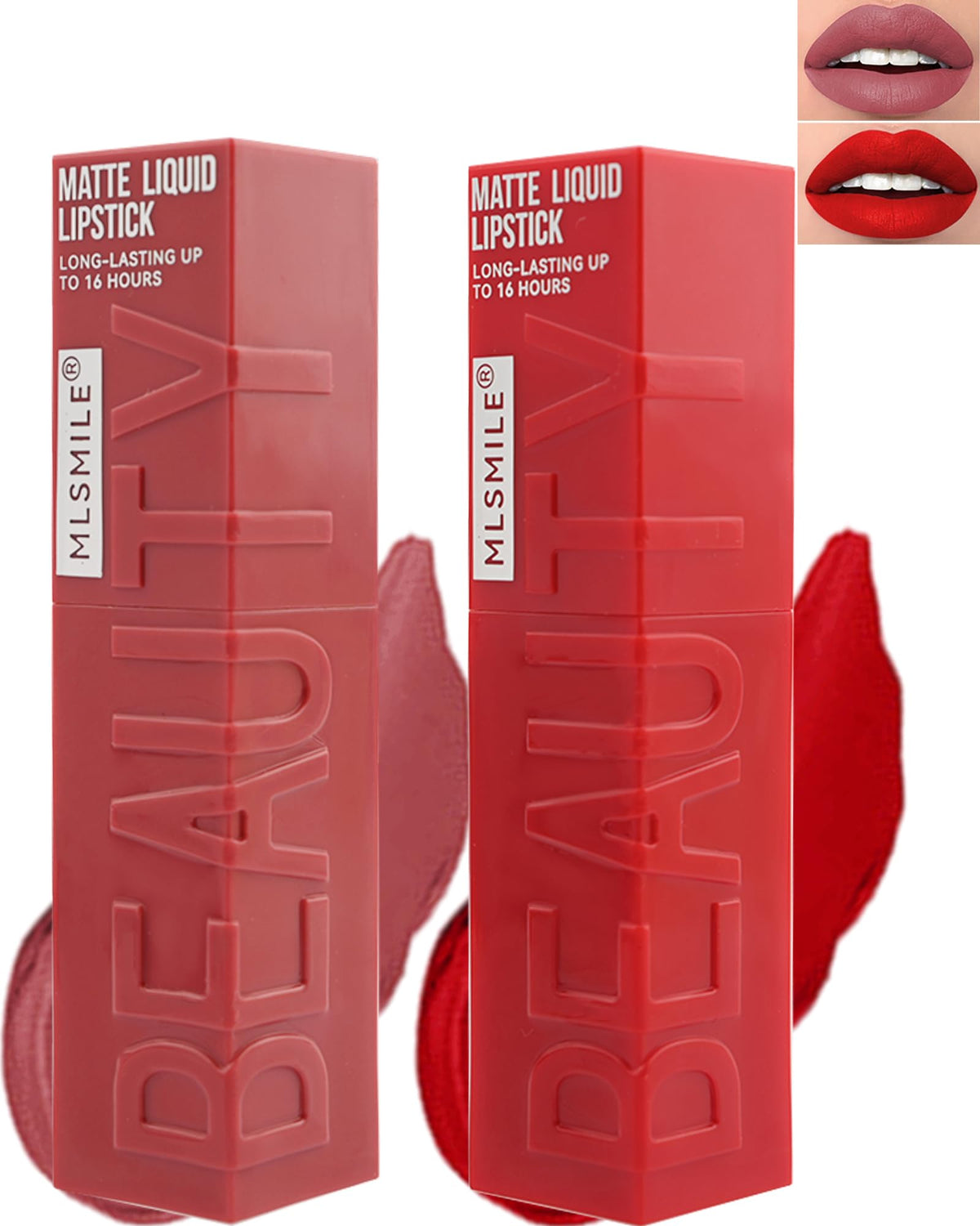 Lysdefeu Matte Liquid Lipstick Set - 2 Pcs Pink & Red, Long-Lasting, Waterproof, Smudge-Pro