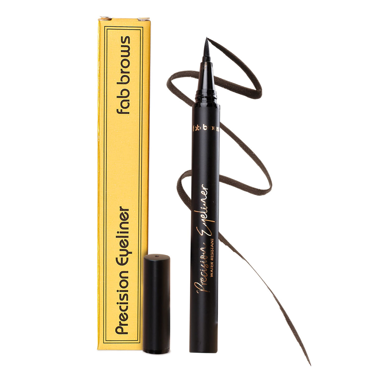 Fab Brows Waterproof Black Liquid Eyeliner - Felt-Tip, Smudge-Proof, Easy Application, 2 Fl Oz