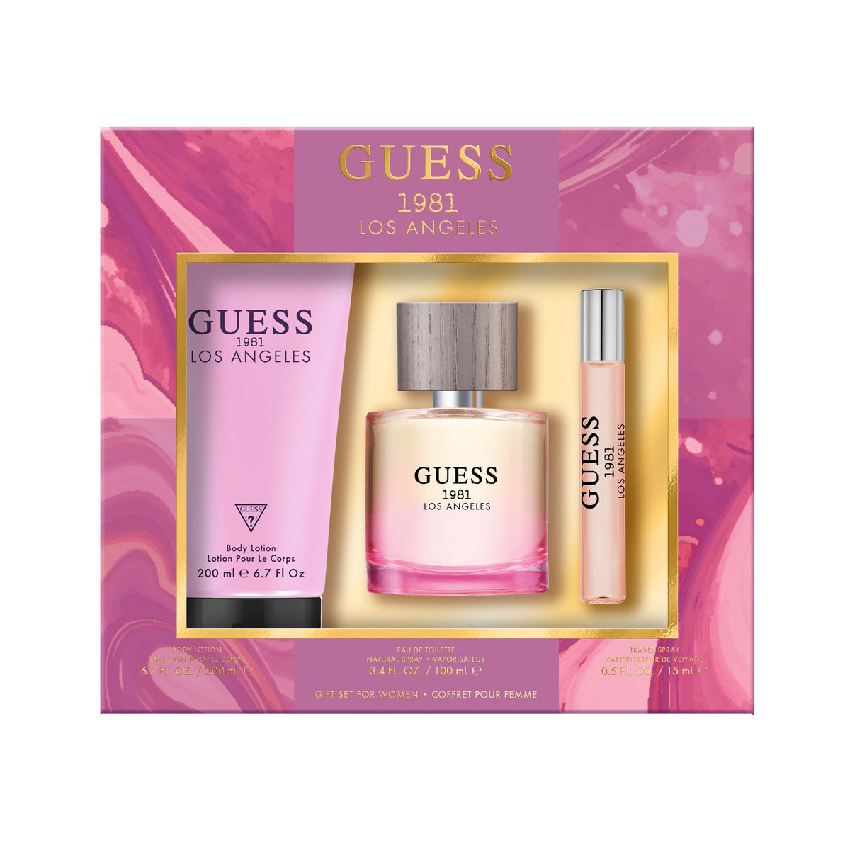 Guess 1981 Los Angeles Women'S Eau De Toilette Gift Set - 3.4 Fl Oz Spray & Lotion