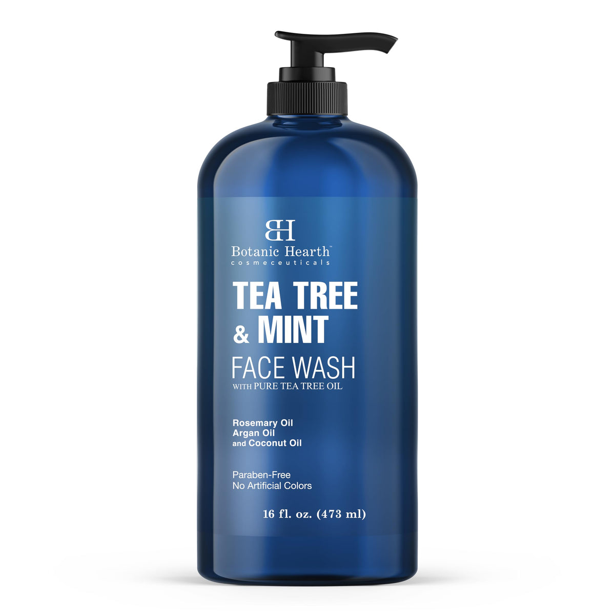 Botanic Hearth Tea Tree Face Wash - Acne Fighting, Hydrating Liquid Soap, 16 Fl Oz