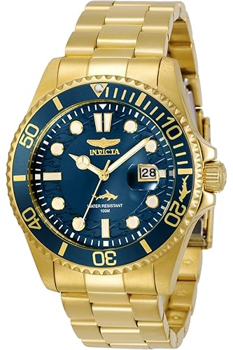 Invicta Men'S Pro Diver 43Mm Gold Stainless Steel Quartz Watch, Model 30024