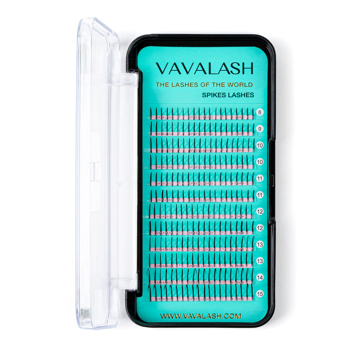 VAVALASH 17mm C Curl 0.07mm Matte Black Premade Fan Spikes Lash Extensions - Mixed Tray