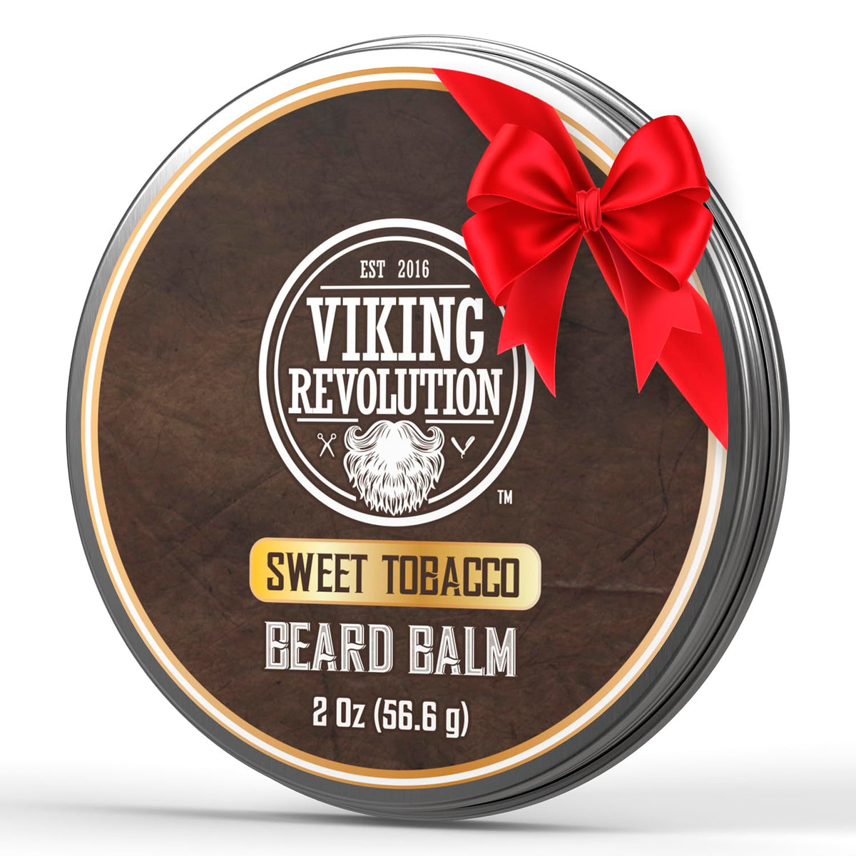 Viking Revolution Beard Balm - Sweet Tobacco, Argan & Jojoba Oil, 2Oz Beard Moisturizer