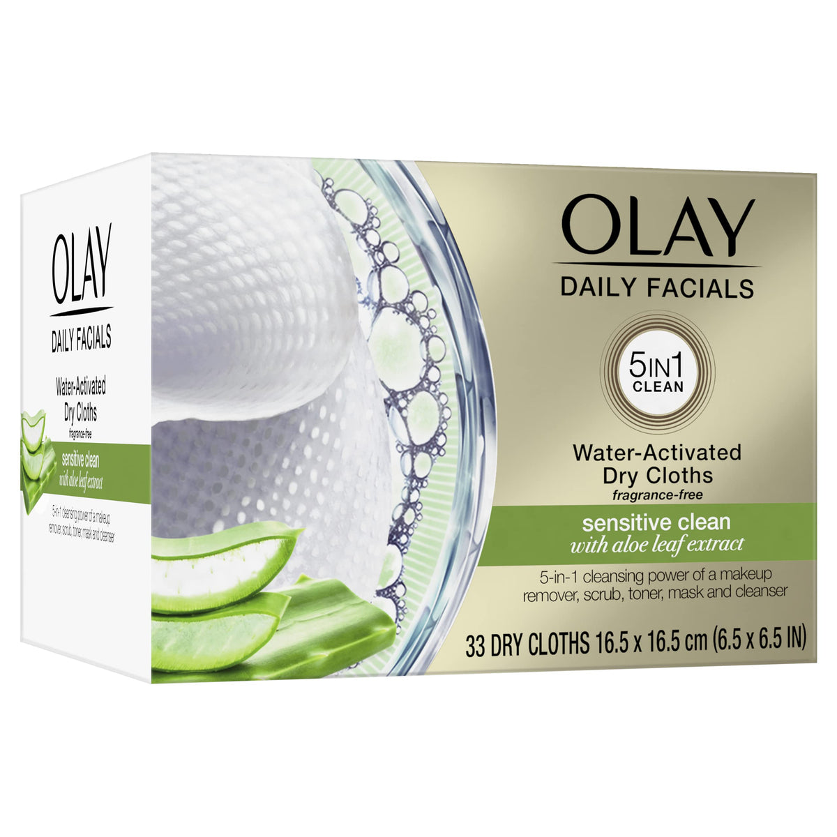 Olay Makeup Remover Wipes, 33 Count Gentle Clean 5-In-1 Water Activated Cleansing Cloths