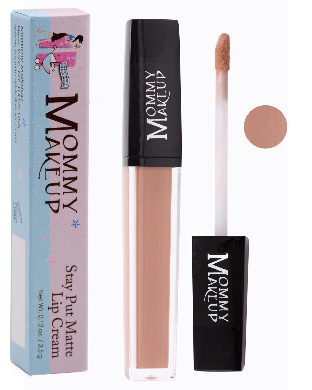 Mommy Makeup Stay Put Matte Lip Cream - Kiss-Proof, Waterproof, Long Lasting - Ginger 0.12Oz