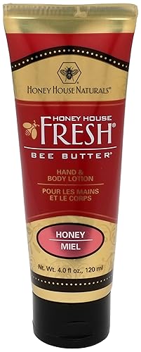 Honey House Naturals Bee Butter Lotion Cream, 4 Fl Oz - Moisturizing Honey Infused Skin Care