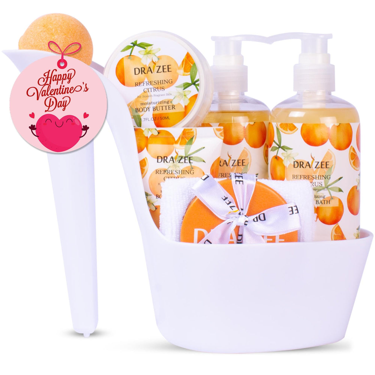 Draizee Valentine'S Day Luxury Heel Shoe Bath & Body Spa Set - 8 Pcs Citrus Gift For Her