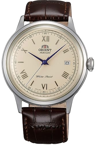 Orient Men'S Automatic Dress Watch - 40Mm Stainless Steel, Creme Dial, Leather Strap