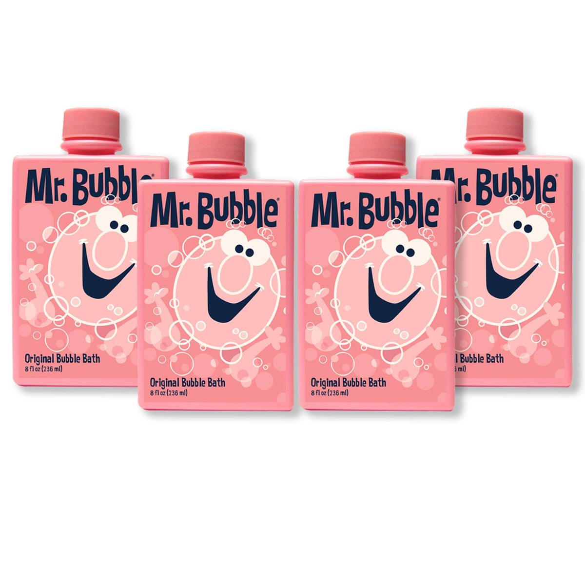 Mr. Bubble Original Bubble Bath, Bubblegum Scent, 8 Oz Retro Bottle - 4-Pack