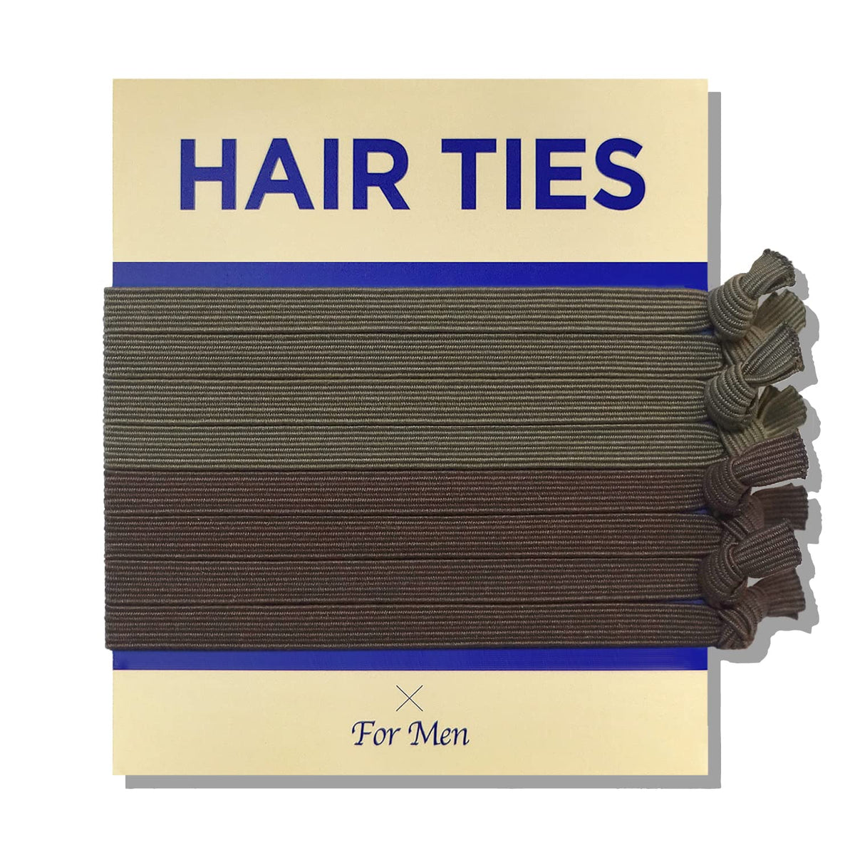 Havhaf 8 Pcs Knotted Hair Ties For Men - No Damage, Elastic Man Bun Hair Accessories (Mud)