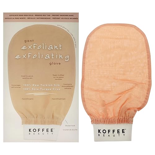 Koffee Beauty Turkish Silk Exfoliating Mitt - Body Scrub Glove For Smoother Skin, Cranberry