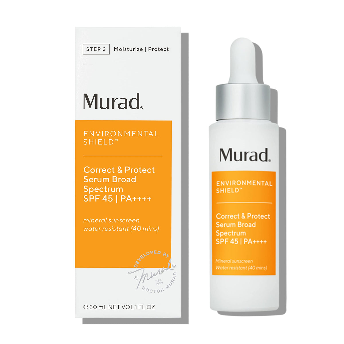 Murad Correct & Protect Spf 45 Mineral Sunscreen Serum - Blue Light Defense, 1 Fl Oz