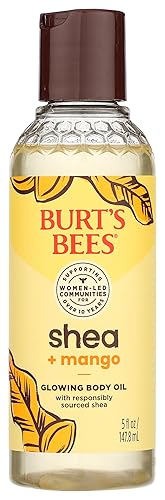 Burt&quot;s Bees Shea & Mango Glowing Body Oil, 5 Fl Oz - Nourishing Moisturizer for Radiant Skin