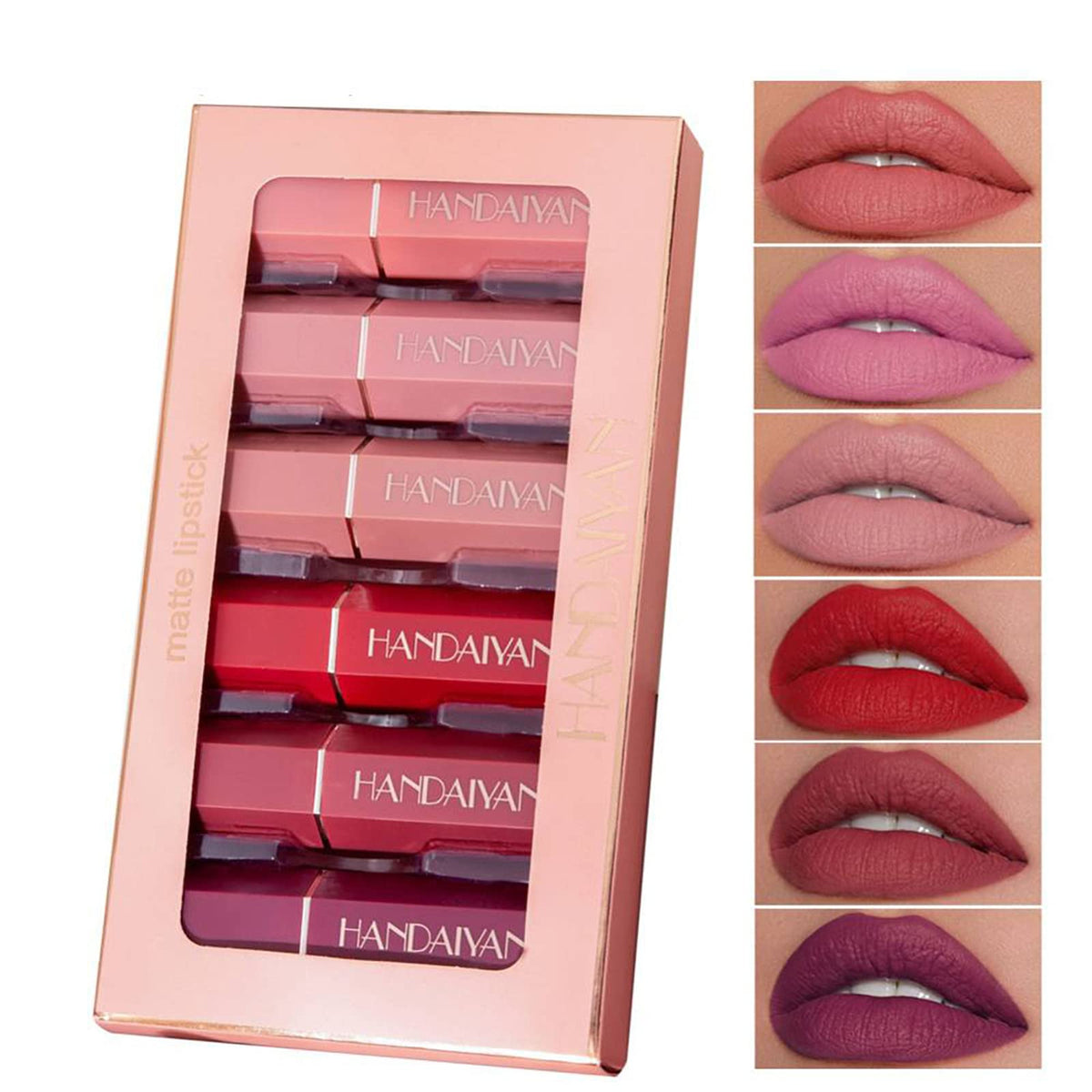 Btspring Skynest 6 Pcs Lipstick Set - Long Lasting, Moisturizing, Watermelon Flavored