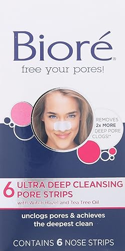 Bioré Ultra Deep Cleansing Pore Strips - 6 Count, Effective Blackhead Remover, Packaging May Vary