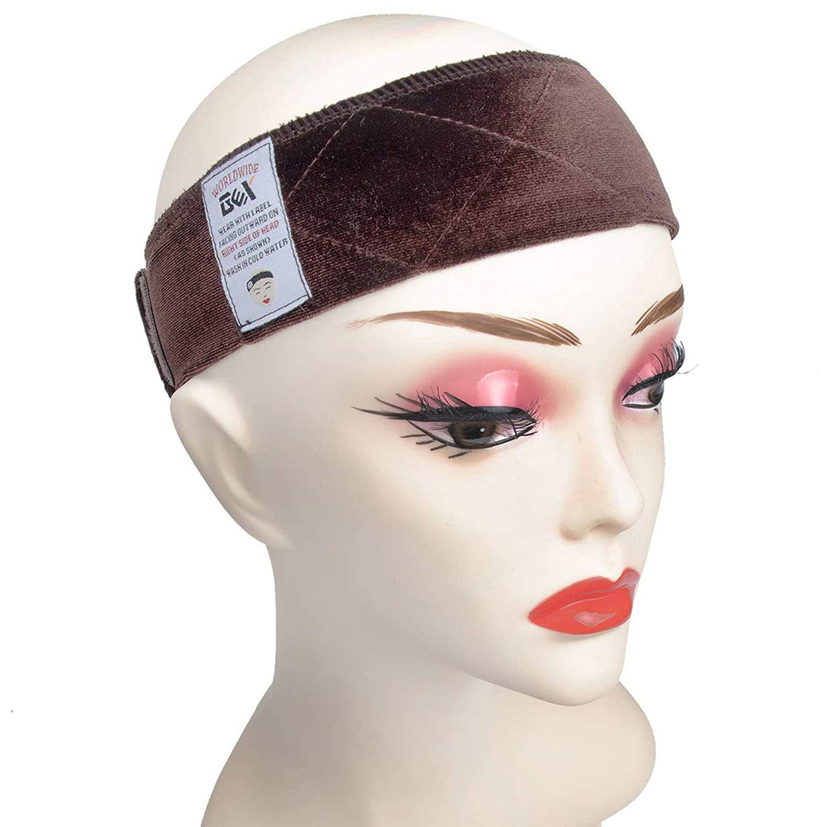 gexworldwide Dark Brown Velvet Wig Grip Band - Adjustable Hair Scarf for Comfortable Wear