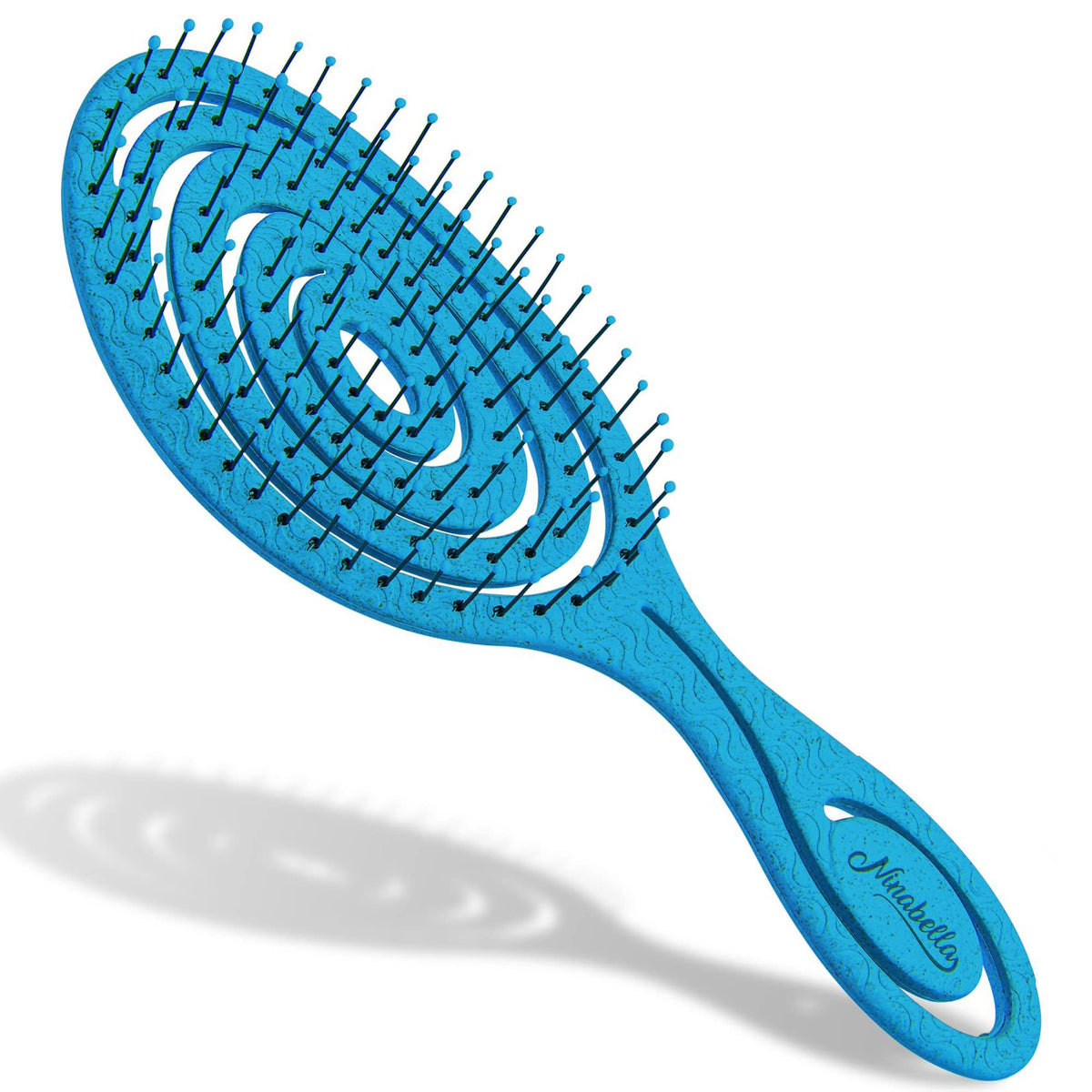 Ninabella Organic Detangling Hair Brush - Ocean Blue, No Pull, For Straight, Curly & Wet Hair