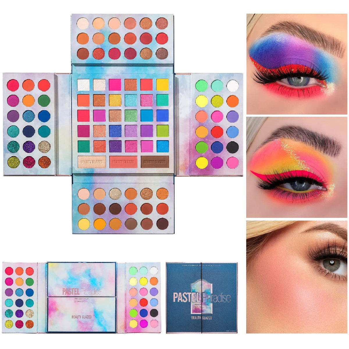 Myuango Pastel Paradise Eyeshadow Palette - 82 Highly Pigmented Shades, Matte & Shimmer, Cruelty-Free