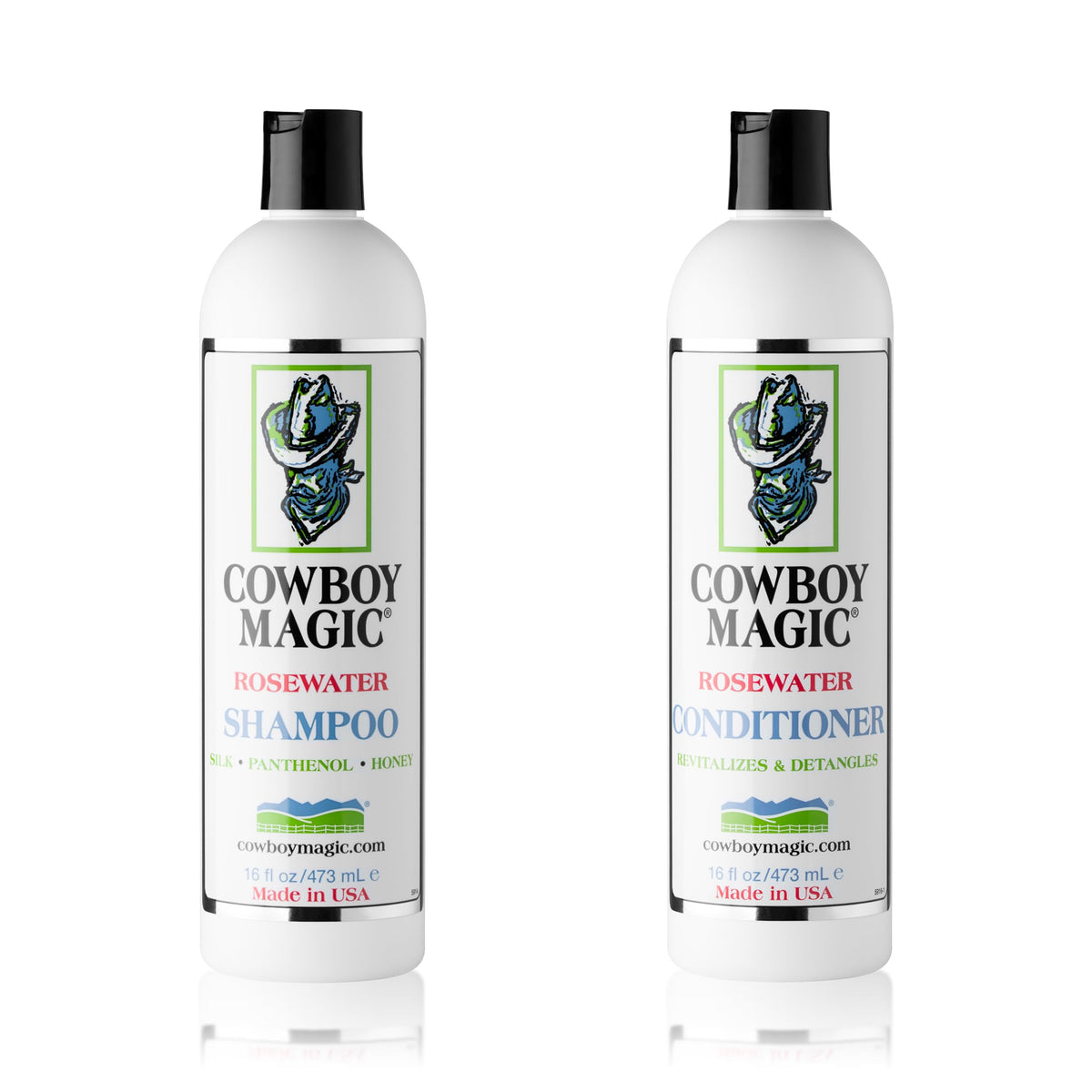 Cowboy Magic Rosewater Shampoo & Conditioner Set - 16 Fl Oz Each, Pack Of 2