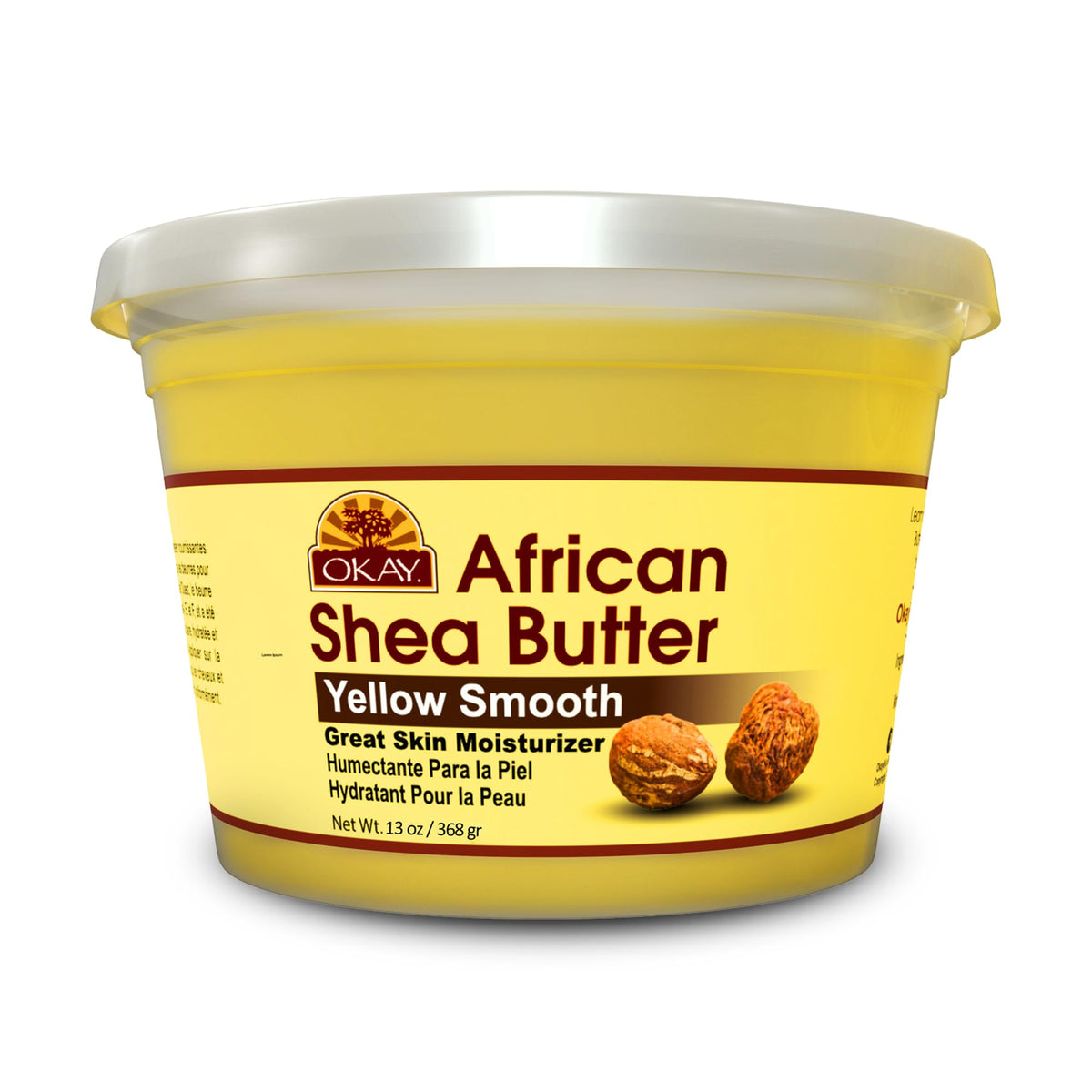 Okay Yellow Shea Butter 13 Oz - Raw Moisturizer For Hair & Skin, Soothes Dryness & Stretch Marks